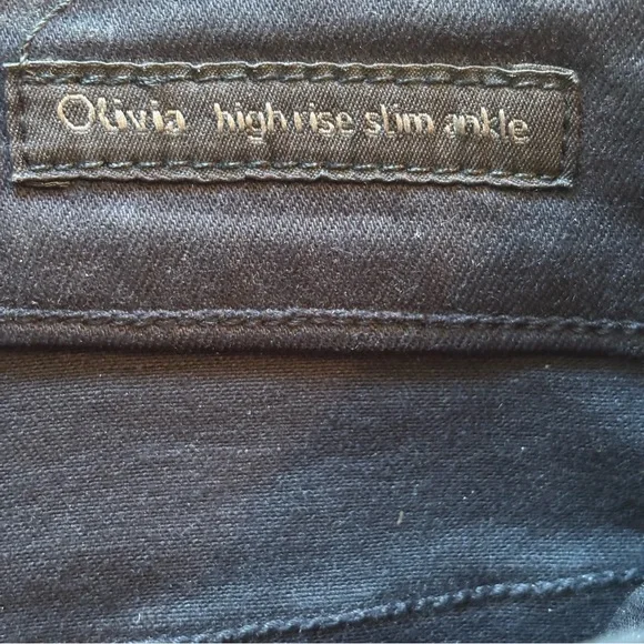 Citizens of Humanity Waxed Olivia Hi Rise Slim Black Shimmery Jeans Pants Sz 27 - Picture 6 of 16